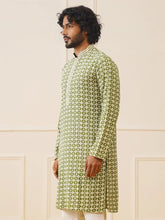 Sequins Embroidered Kurtas-KO-5023Mehendi